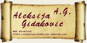 Aleksija Gidaković vizit kartica